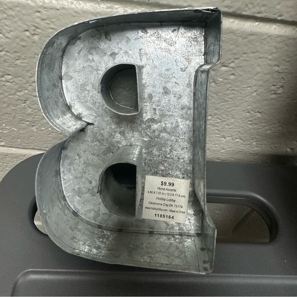 Accents Metal Initial B Decor For Wall Or Table Rustic Farmhouse Chic